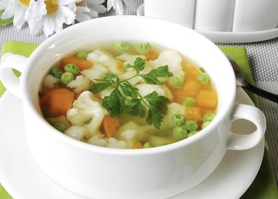 Суп овощной со сметаной
